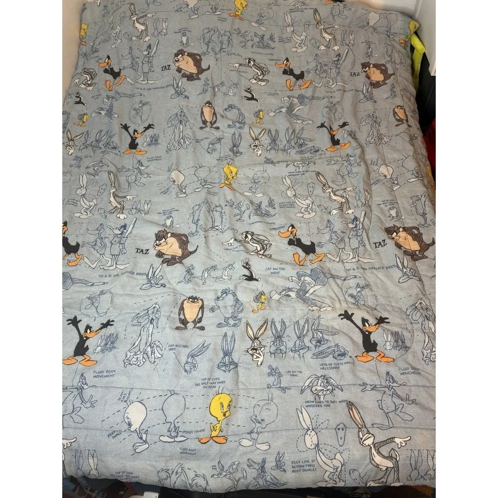 Vtg 1996 Looney Tunes Comforter Full/Queen Size (See Photos)